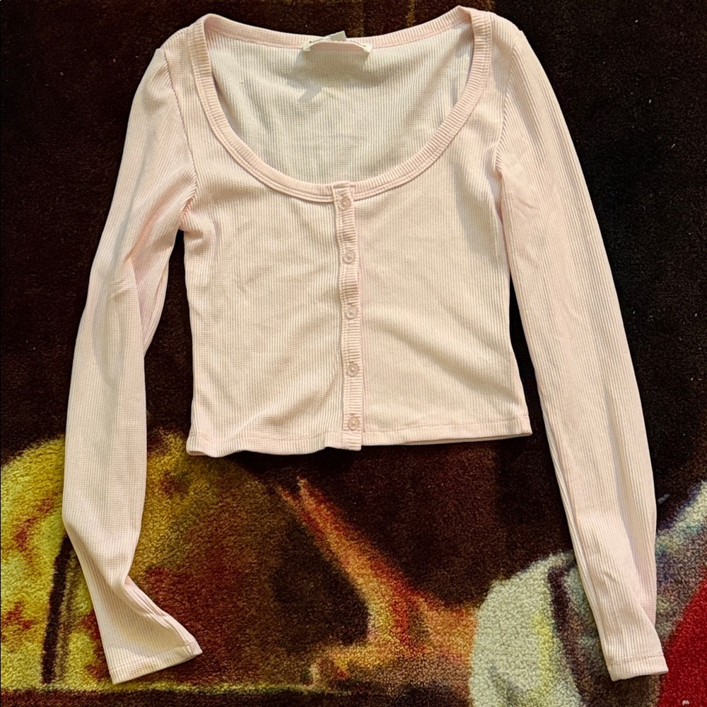 Hippie Rose Light Pink Ribbed Crop Top
